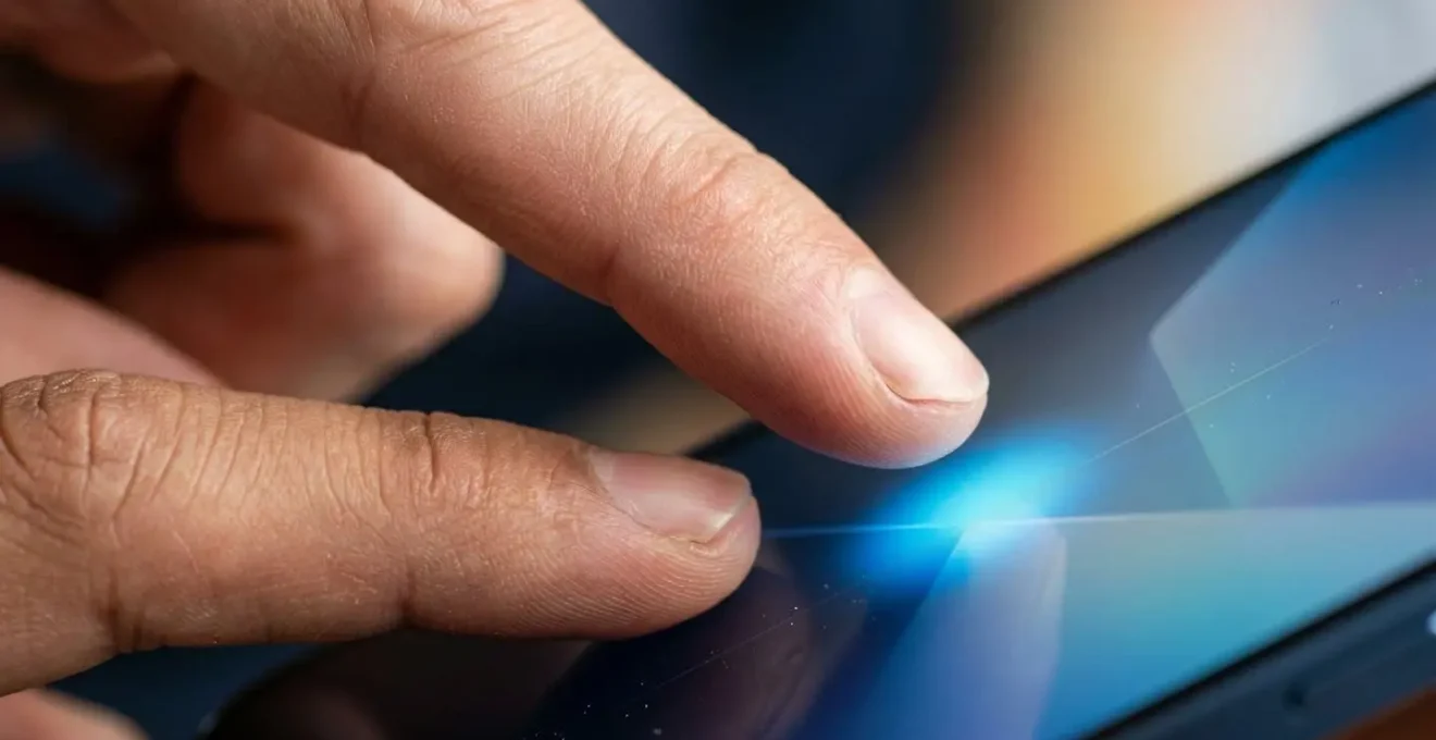 Deux mains signant sur un écran de smartphone après un accident