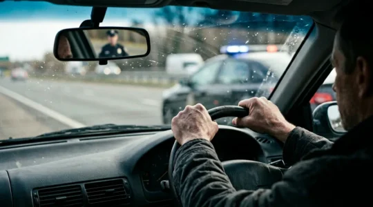 Conducteur lors d'un contrôle routier avec test salivaire pour stupéfiants